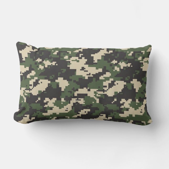 Almofada Lombar Padrão de Camuflagem Digital Verde (Frente)