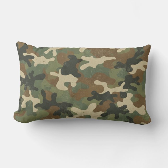 Almofada Lombar Padrão de Camuflagem Militar Rústico (Frente)