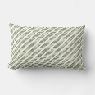 Almofada Lombar Padrão de cinco faixas verde-oliva e branco