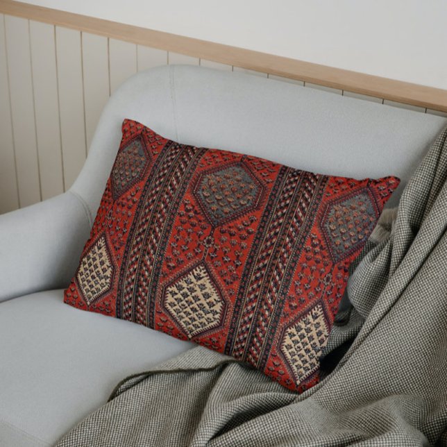 Almofada Lombar Padrão de corredora vermelho oriental (Criador carregado)