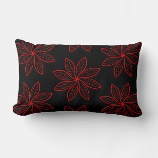 Almofada Lombar Padrão de Crimson em preto sólido para trás