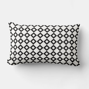 Almofada Lombar Padrão de diamante branco e preto