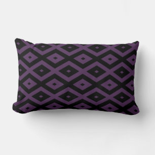 Almofada Lombar Padrão de diamante roxo e preto escuro