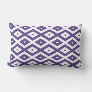 Almofada Lombar Padrão de diamante ultra violeta e branco