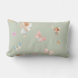 Almofada Lombar Padrão de Fada Pastel com Design de Borboleta Fofo