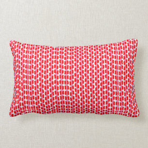 Almofada Lombar Padrão de faixa de Abstrato branco-rosa vermelho