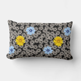 Almofada Lombar Padrão de flores 19.b. BG preto