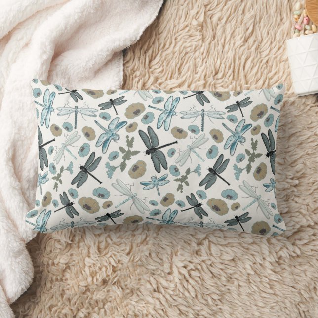 Almofada Lombar Padrão de Flores de Dragões Chic (Cobertor)