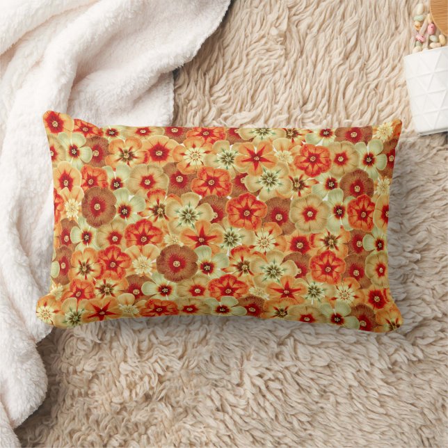 Almofada Lombar Padrão de Flores de Hippie Laranja Retro-Laranja (Cobertor)