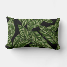 Almofada Lombar Padrão de Folhas Tropicais