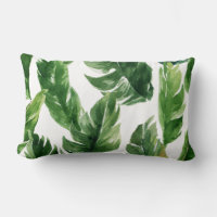 Padrão de Folhas Tropicais Verde de Aquarela