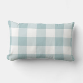 Almofada Lombar Padrão de Gingham Azul e Branco