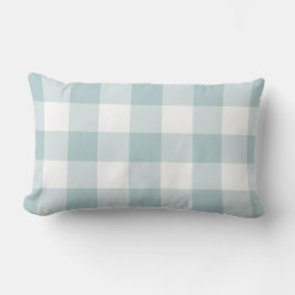 Almofada Lombar Padrão de Gingham azul Pastel verificado