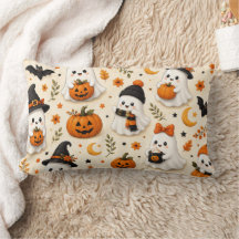Padrão de Halloween de Fantasma Fofo e Abóbora
