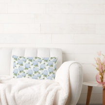 Padrão de Hortênsia Azul Floral Botânico Aquarela