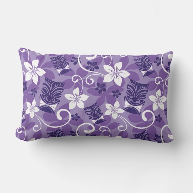 ALMOFADA LOMBAR PADRÃO DE LUAU TIKI (ROLO) (Frente)