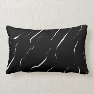 Almofada Lombar Padrão de mármore preto branco moderno