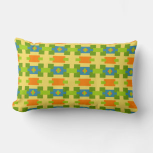 Almofada Lombar Padrão de Pastel Geométrico abstrato com Quadrados