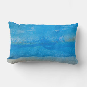 Almofada Lombar padrão de pintura aqua com abstrato