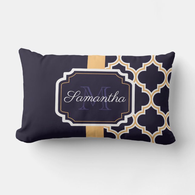 Almofada Lombar Padrão de Quatrefoil (Frente)