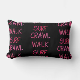 Almofada Lombar Padrão de Rastejar Caminhar Surf Pink