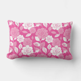 ALMOFADA LOMBAR PADRÃO DE ROSA (ROSA)