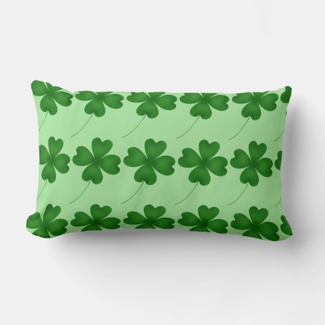 Almofada Lombar Padrão de shamrock de sorte (Frente)