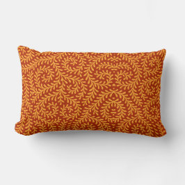 Almofada Lombar Padrão de Videira Folhosa Amarelo Dourado