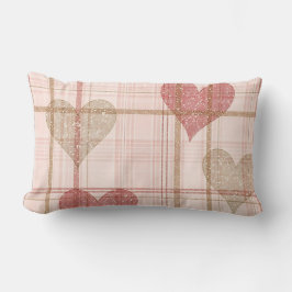 ALMOFADA LOMBAR PADRÃO DE XADREZ DE RECIPIENTE COM CORAÇÃO DO NAMO