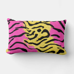 Almofada Lombar Padrão de Zebra Rosa-Brilhante