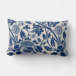 Almofada Lombar Padrão floral azul intricado em fundo claro
