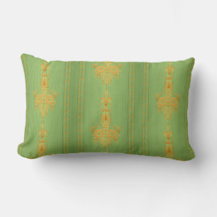 Almofada Lombar Padrão floral barroco com borda V2020