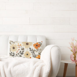Almofada Lombar Padrão Floral Boho em Tonacottas Quentes