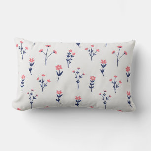 Almofada Lombar Padrão Floral Botânico Vitoriano Escuro e Sombrio