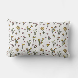 Almofada Lombar Padrão Floral Botânico Vitoriano Escuro e Sombrio