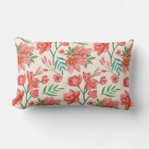 Almofada Lombar Padrão Floral De Aquarela Pintada À Mão- 54098