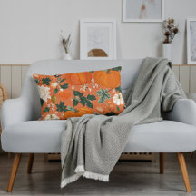 Padrão Floral de Outono de Laranja Boho