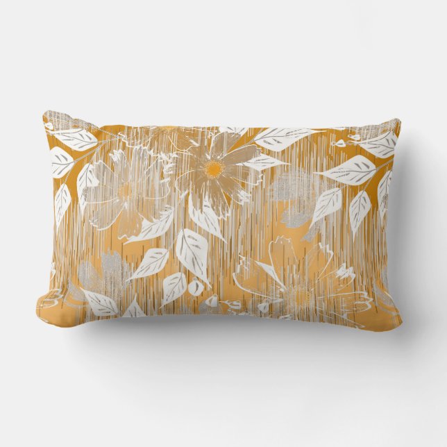 Almofada Lombar Padrão floral elegante. (Frente)