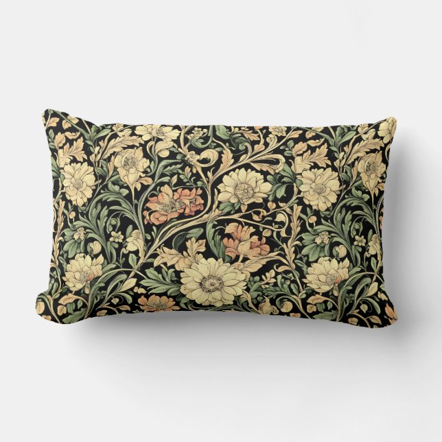 Almofada Lombar padrão floral estilo vitoriano  (Frente)