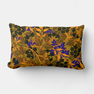 Almofada Lombar Padrão Floral Jasmine Elegante Verde-oliva