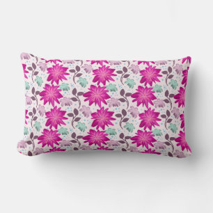 Almofada Lombar Padrão Floral Rosa Vibrante Flores Modernas Ousa