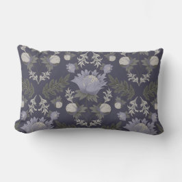 Almofada Lombar Padrão floral roxo escuro simétrico