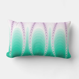 Almofada Lombar Padrão Fractal Abstrato - Gradiente Verde Roxo