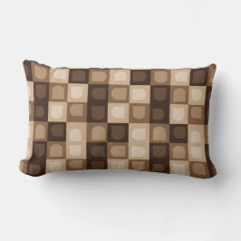 Almofada Lombar Padrão Geométrico Azteca Arco Boho Moderno Marrom