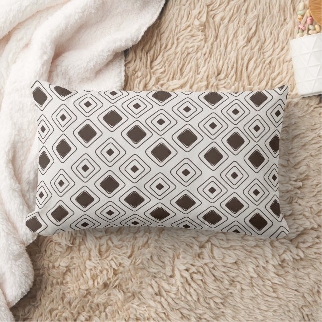 Almofada Lombar Padrão Geométrico Azteca Tribal Boho Soft Neutro (Cobertor)