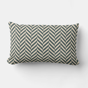 Almofada Lombar Padrão Geométrico Escuro da Ivory Herringbone