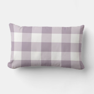 Almofada Lombar Padrão Gingham Roxo Verificado