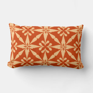 Almofada Lombar Padrão Ikat Star - laranja mandarim
