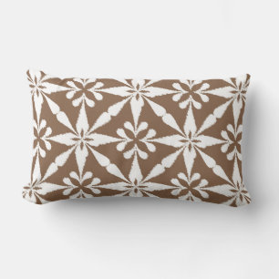 Almofada Lombar Padrão Ikat Star - Taupe Tan e Branco