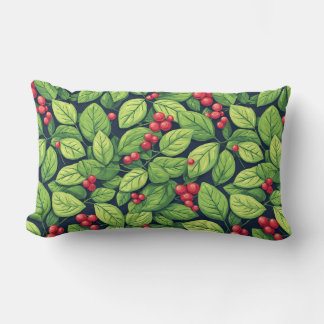 Almofada Lombar Padrão Inspirado Na Natureza Com Folhas Verdes Vib